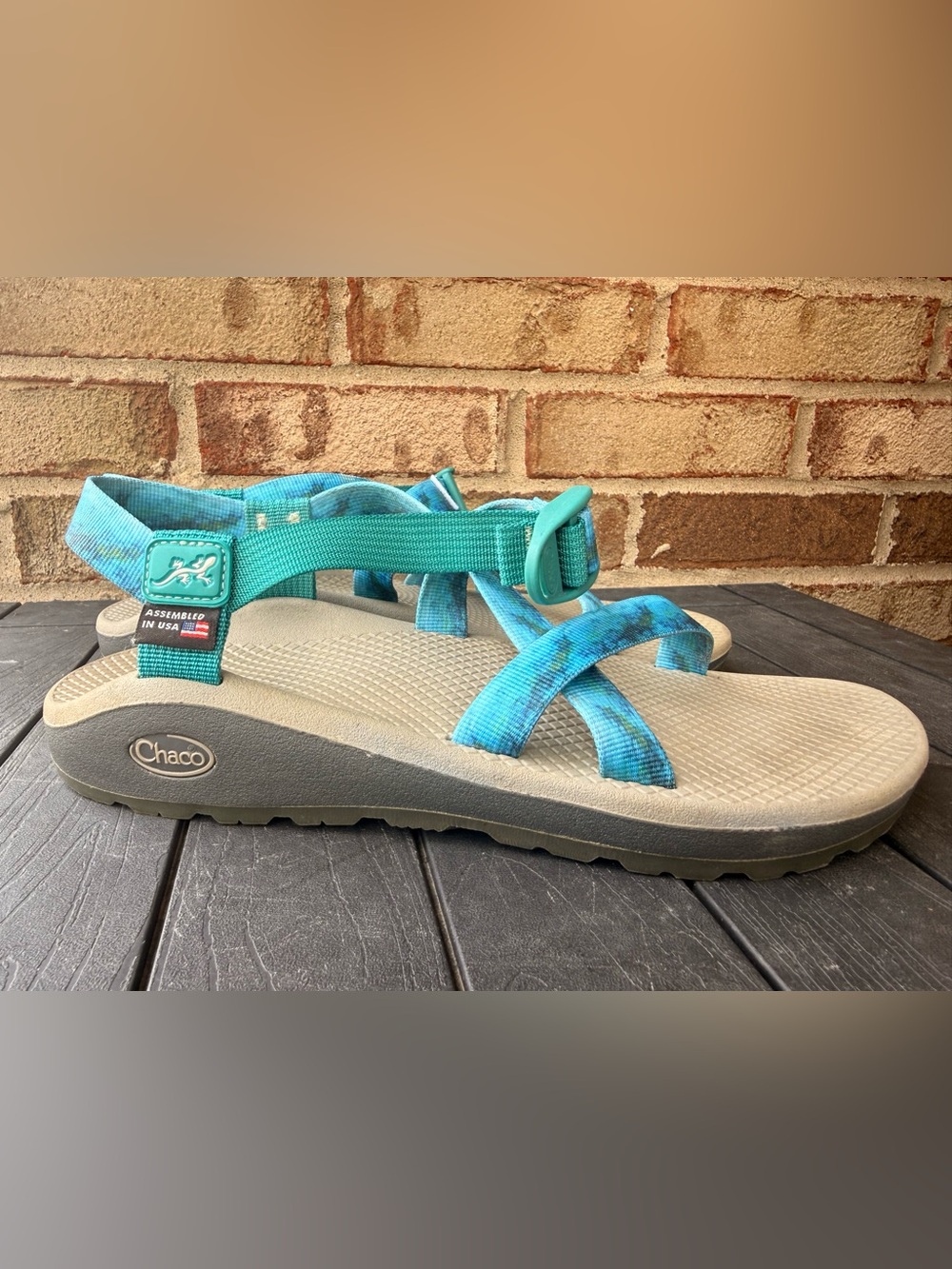 Chaco Kids Turquoise & Teal Strappy Sandals